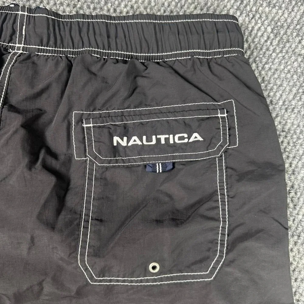 Nautica Swim Trunks Black Mesh Lined Board Shorts